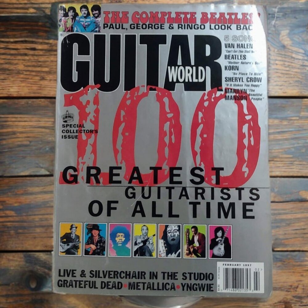 Guitar World February 1997 100 Greatest Guitarists of All Time Posters Intact